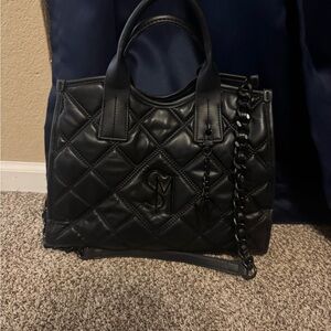 Black Quilted Leather Handbag